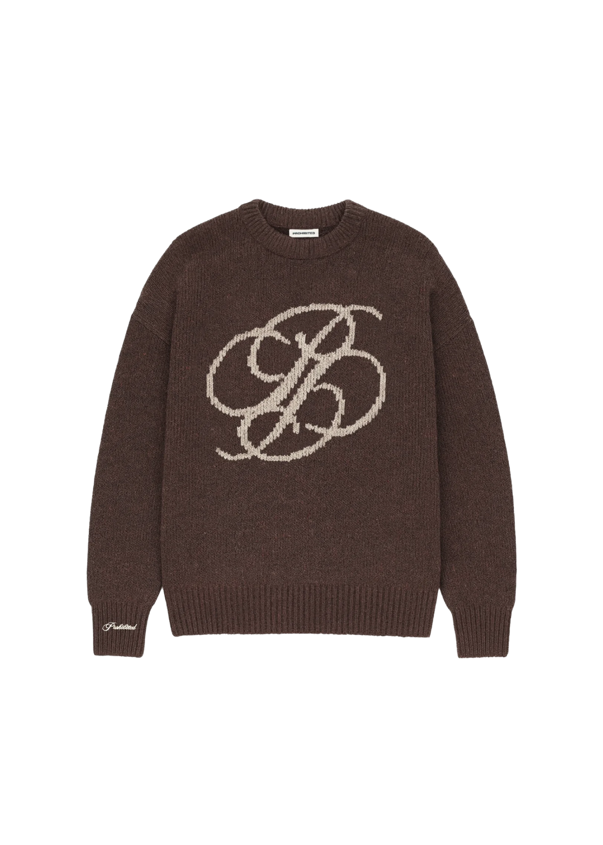 Prohibited Maglia da uomo Double P marrone