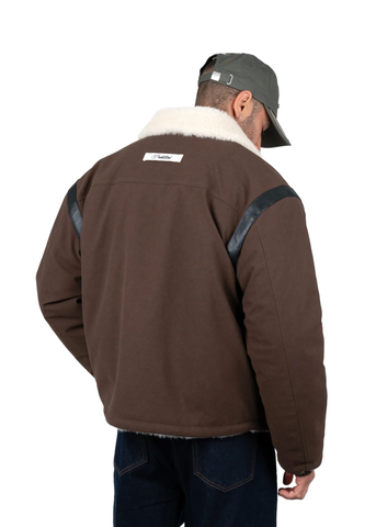Prohibited Giacca con pelliccia interna Varsity Duffle marrone