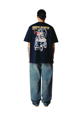 Woodbird T-Shirt da uomo manica corta Baine Cook blu