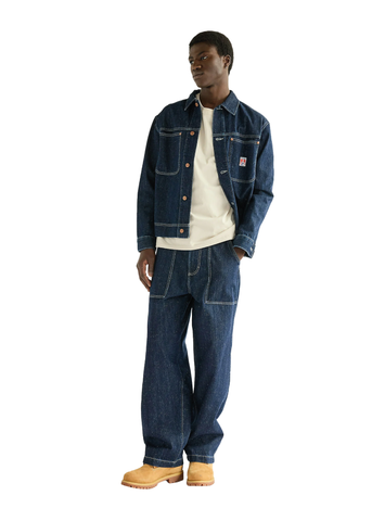 Entspanntes Langarm-Overshirt aus Indigo-Nep 112386944