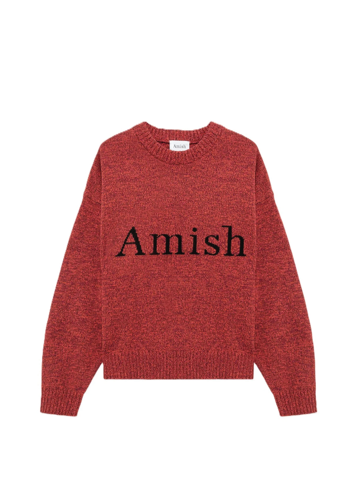 Amish Maglia girocollo in misto lana unisex Logo Crew