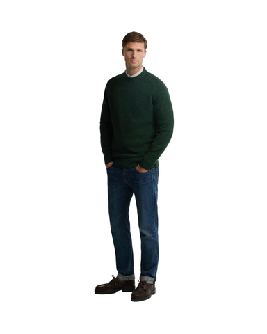 Barbour Maglia girocollo da uomo in lana Newtown verde