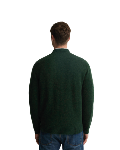 Barbour Maglia girocollo da uomo in lana Newtown verde