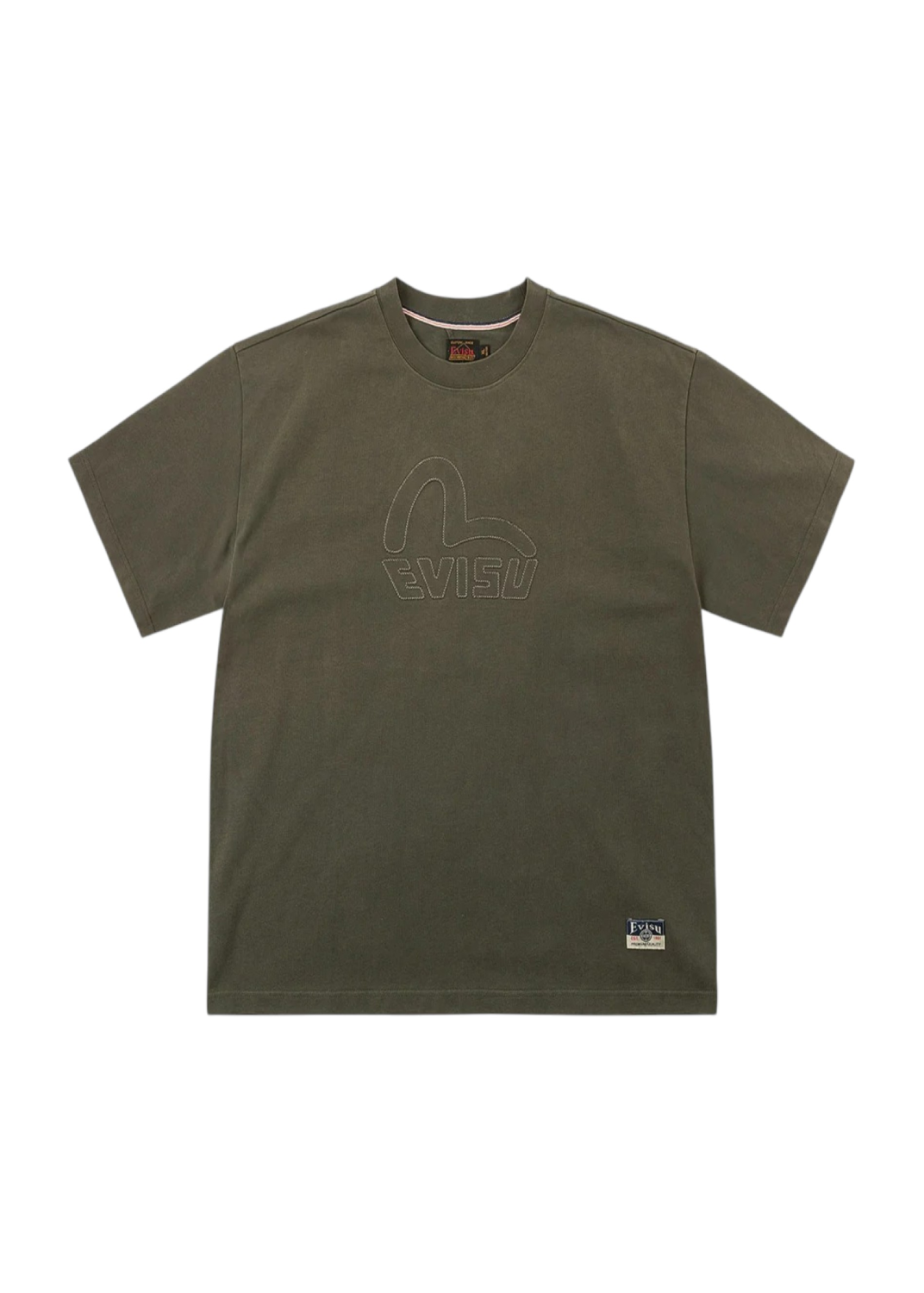 Evisu T-Shirt da uomo manica corta Seagull Applique grigia