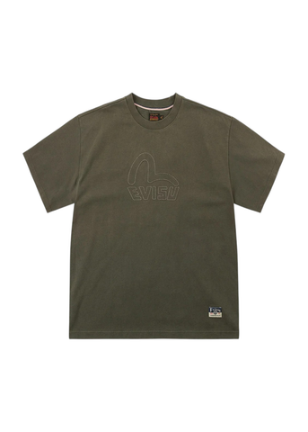 Evisu T-Shirt da uomo manica corta Seagull Applique grigia
