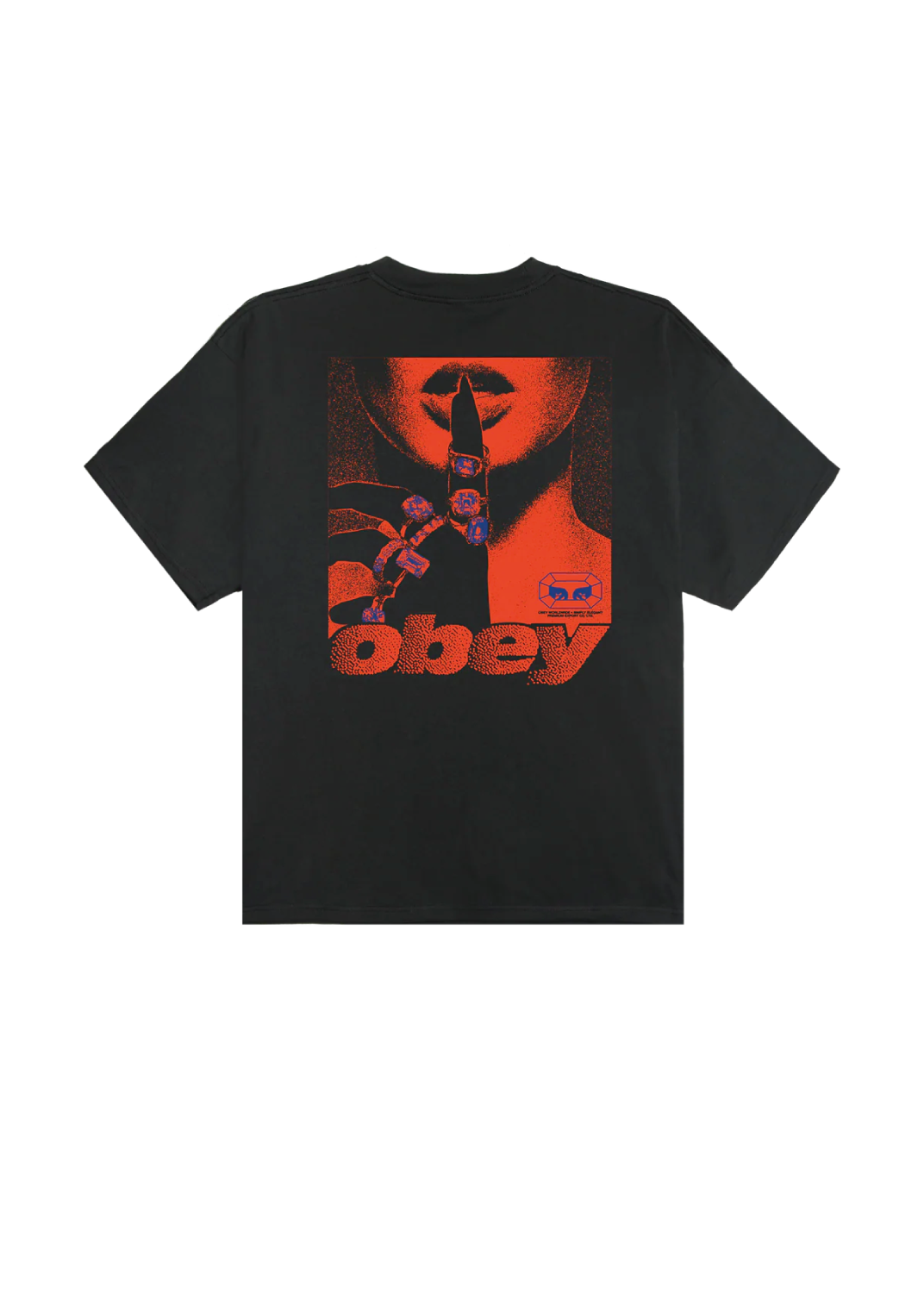Obey T-Shirt da uomo manica corta Exports nera