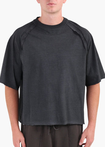 New Amsterdam T-Shirt da uomo manica corta Raw Edge nera