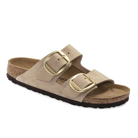 Birkenstock Damen Sandale Arizona Big Buckle aus Leder (Schmale Weite) Beige