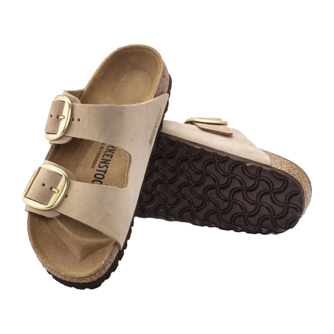 Birkenstock Damen Sandale Arizona Big Buckle aus Leder (Schmale Weite) Beige