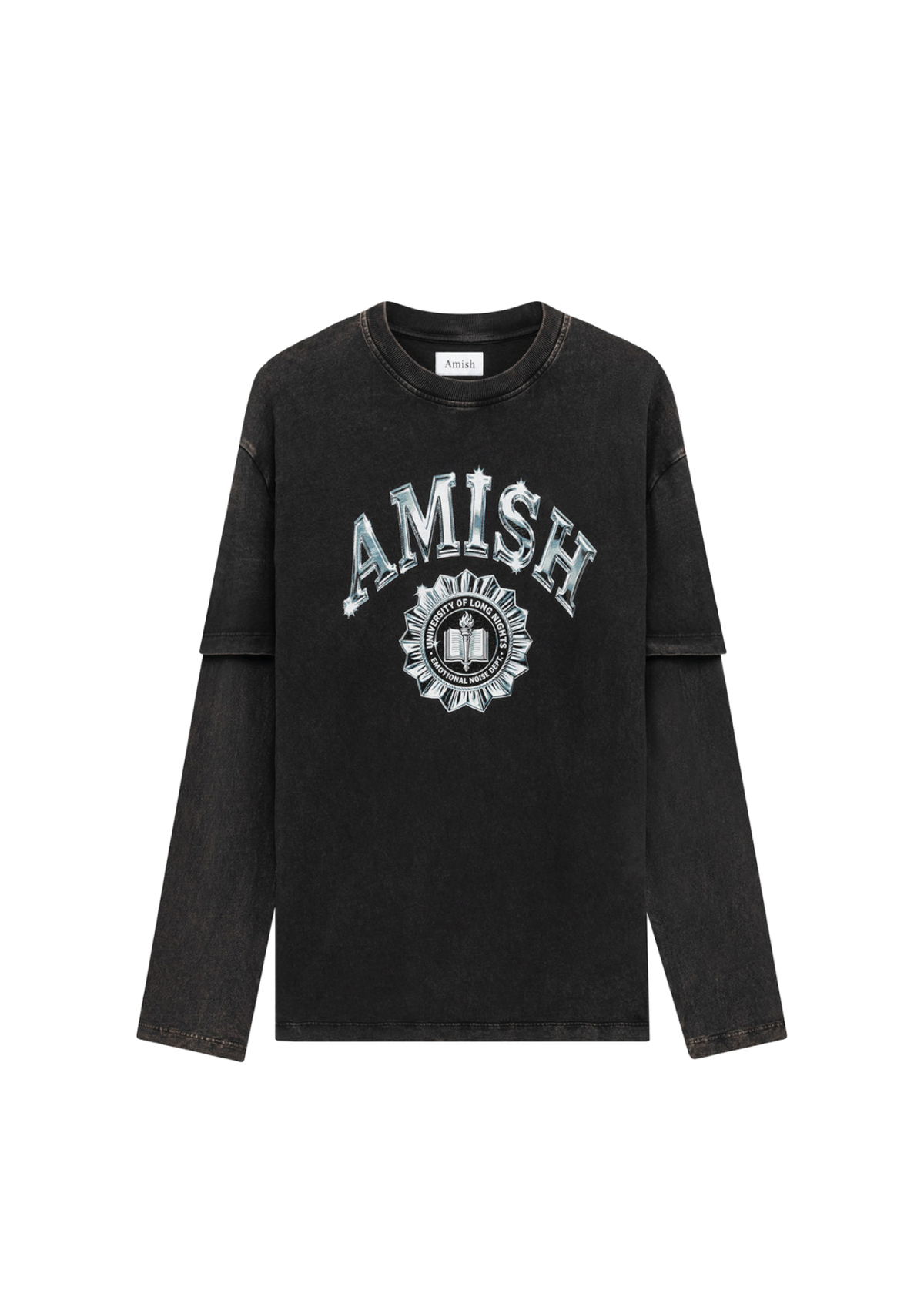 Amish T-Shirt unisex a manica lunga Double Layer nera