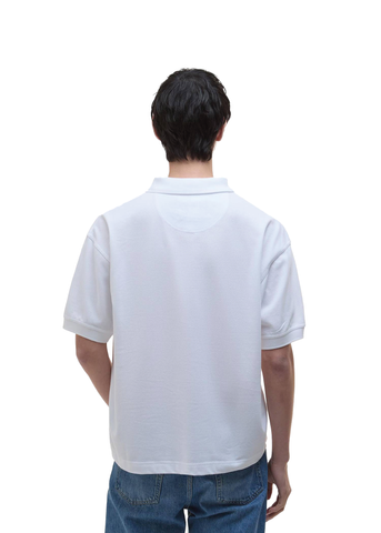 Barbour Polo manica corta da uomo Hexham Oversized bianca