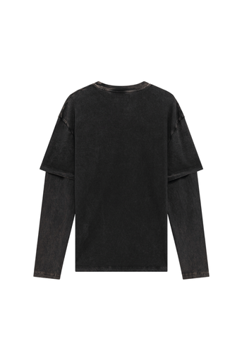 Amish T-Shirt unisex a manica lunga Double Layer nera