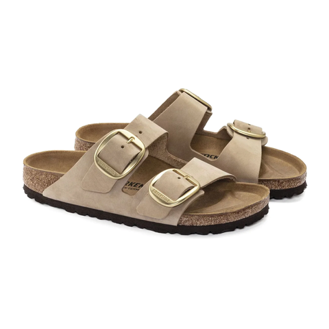 Birkenstock Damen Sandale Arizona Big Buckle aus Leder (Schmale Weite) Beige