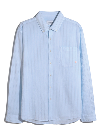 Farah Camicia rigata da uomo Stanford Poplin celeste