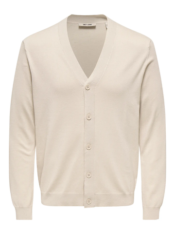 Only & Sons Cardigan con bottoni da uomo Wyler beige