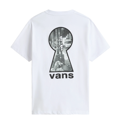 Vans T-Shirt da uomo manica corta Keyhole bianca