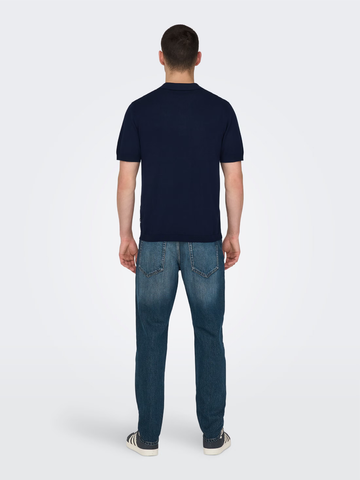 Only & Sons Polo da uomo manica corta Wyler Blu