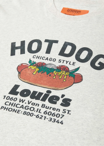 Universal Overall T-Shirt da uomo manica corta Hot Dog