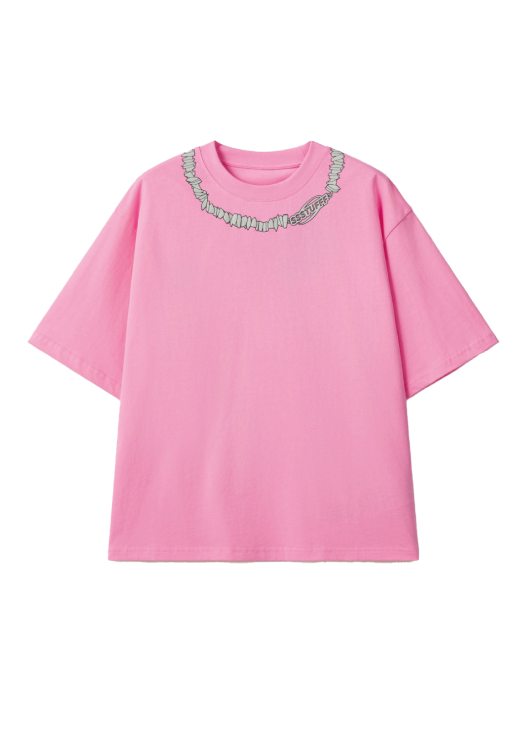Ssstufff T-Shirt da uomo manica corta Necklace rosa