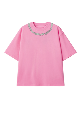 Ssstufff T-Shirt da uomo manica corta Necklace rosa