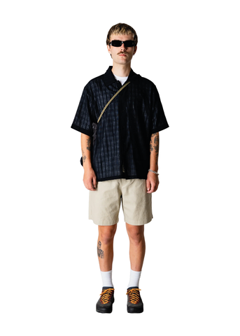 Woodbird Camicia da uomo manica corta Banks Check nera