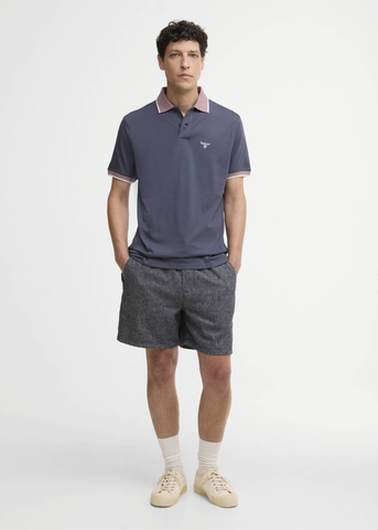 Barbour Polo da uomo manica corta Cornsay blu