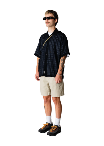 Woodbird Camicia da uomo manica corta Banks Check nera