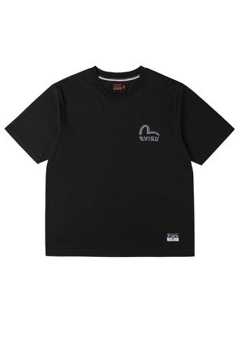 Evisu T-Shirt da uomo manica corta 2 Tone Emb Logo nera