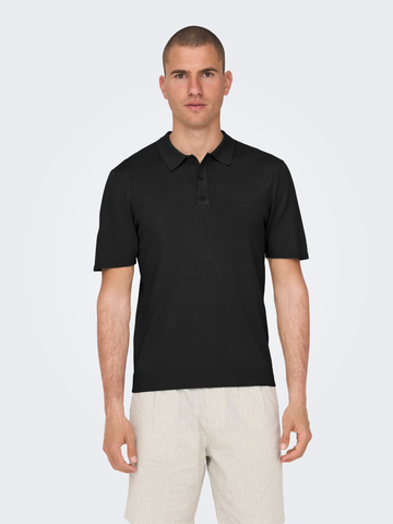 Only & Sons Polo da uomo manica corta  Wyler nera