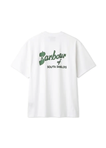 Barbour T-Shirt da uomo manica corta Crossby Archive bianca