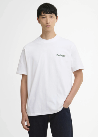 Barbour T-Shirt da uomo manica corta Crossby Archive bianca