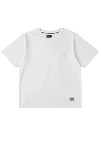 Evisu Men's Short Sleeve 2 Tone Emb Logo T-Shirt White