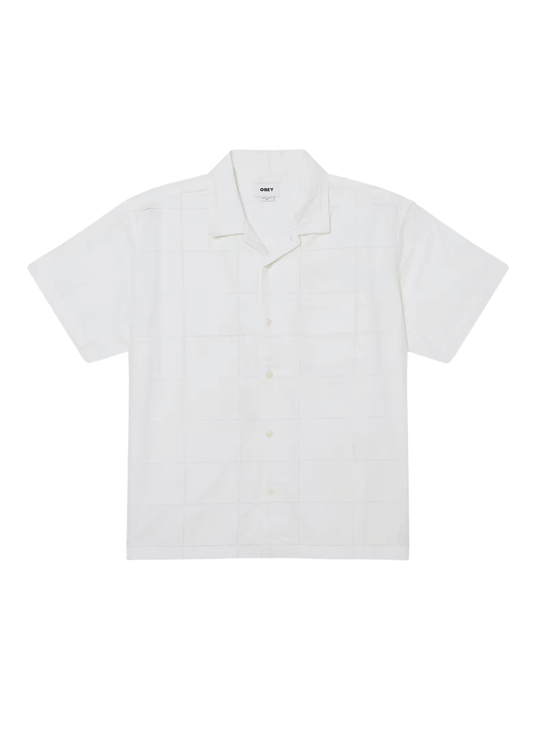 Obey Camicia da uomo manica corta Angelo bianca