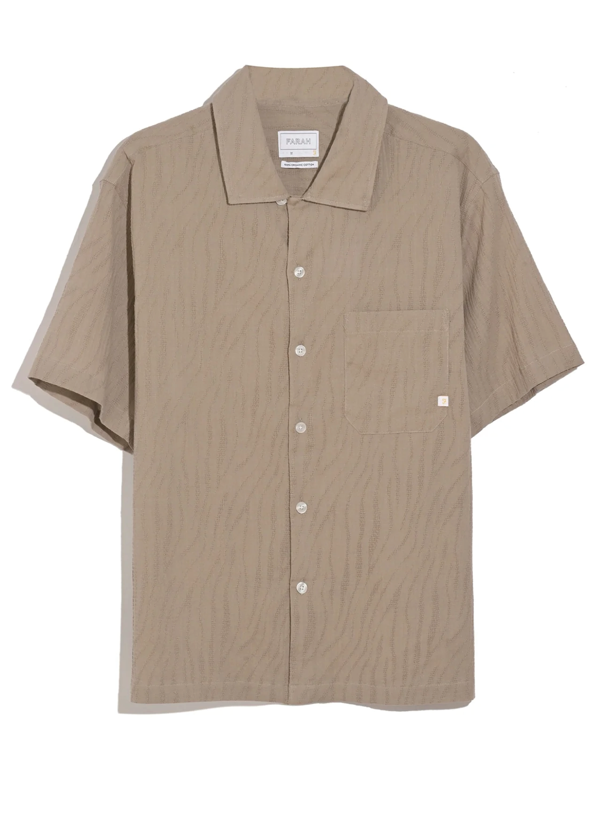 Farah Camicia da uomo manica corta Riley beige