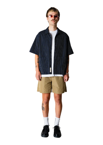 Woodbird Camicia da uomo manica corta Wang Shiko blu