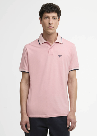 Barbour Polo da uomo manica corta Cornsay rosa