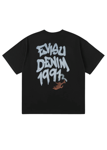 Evisu Men's Short Sleeve Angel & Graffiti T-Shirt
