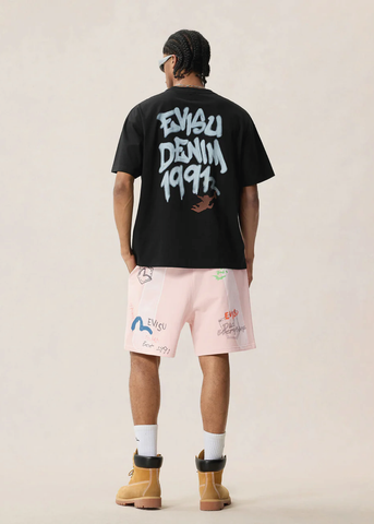 Evisu Men's Short Sleeve Angel & Graffiti T-Shirt