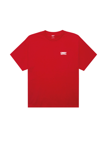 Obey T-Shirt da uomo manica corta Industries rossa