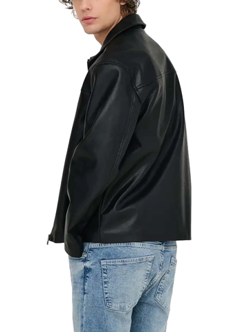 Only & Sons Men's Jack Faux Leather Jacket Black