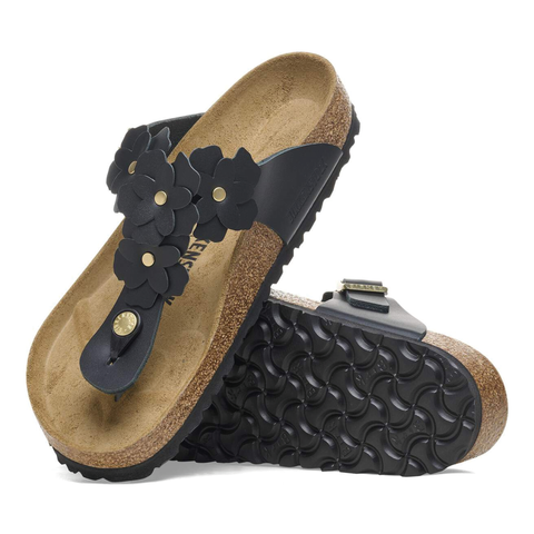 Birkenstock Infradito da donna Gizeh Flower nero  (Calzata Stretta)