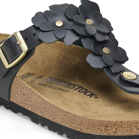 Birkenstock Infradito da donna Gizeh Flower nero  (Calzata Stretta)
