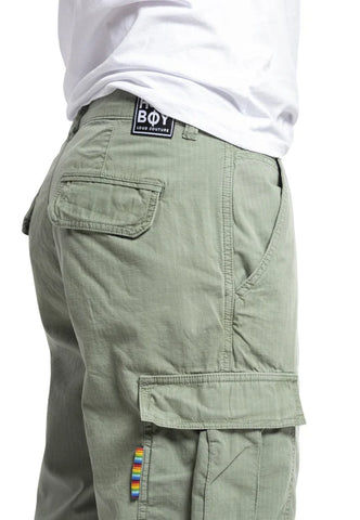 Homeboy men's shorts with cargo pockets in olive green