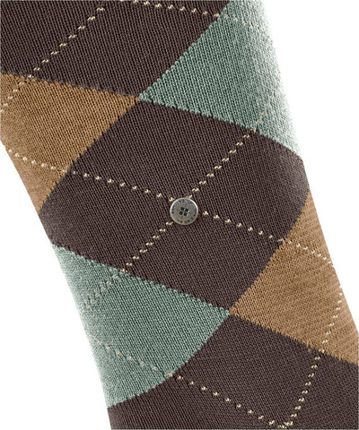 Burlington Gambaletti da uomo in Cotone Biologico con Fantasia Argyle King marrone