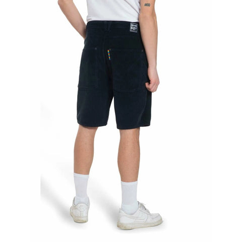 Homeboy Black baggy men's velvet shorts
