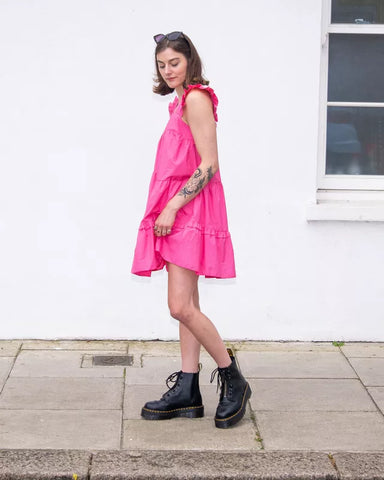 Dr. Martens Stivali da donna platform in nappa lavorata Sinclair neri