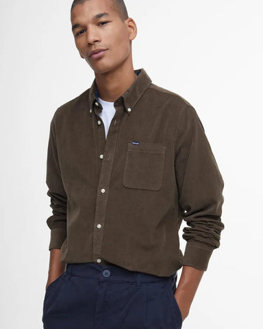 Barbour Camicia da uomo in velluto Ramsey marrone