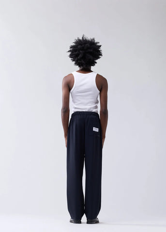 New Amsterdam Pantaloni in misto lana da uomo Wool Work blu scuro