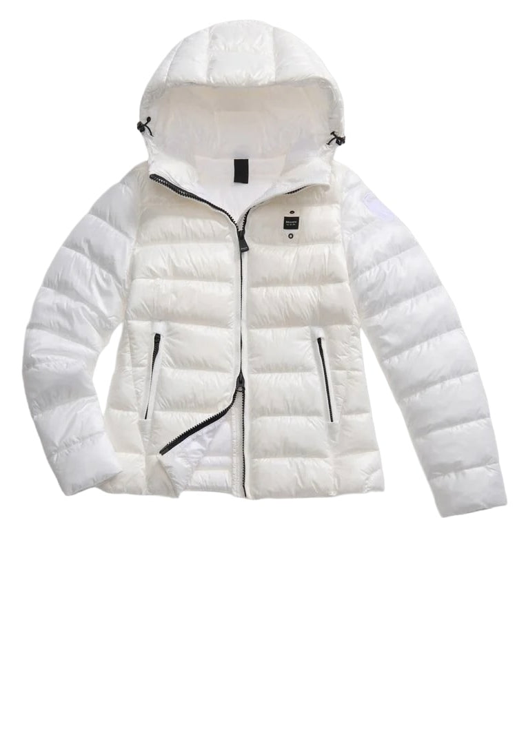 Blauer Giacca Piumino da donna a righe Caroll bianco