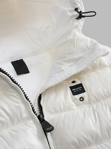 Blauer Giacca Piumino da donna a righe Caroll bianco